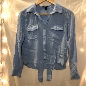 chic, soft tie-front button up